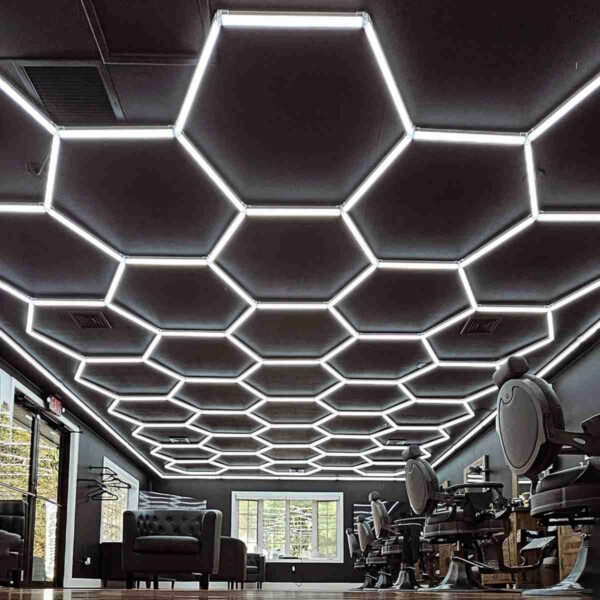 garage hexagon lights for baber shop