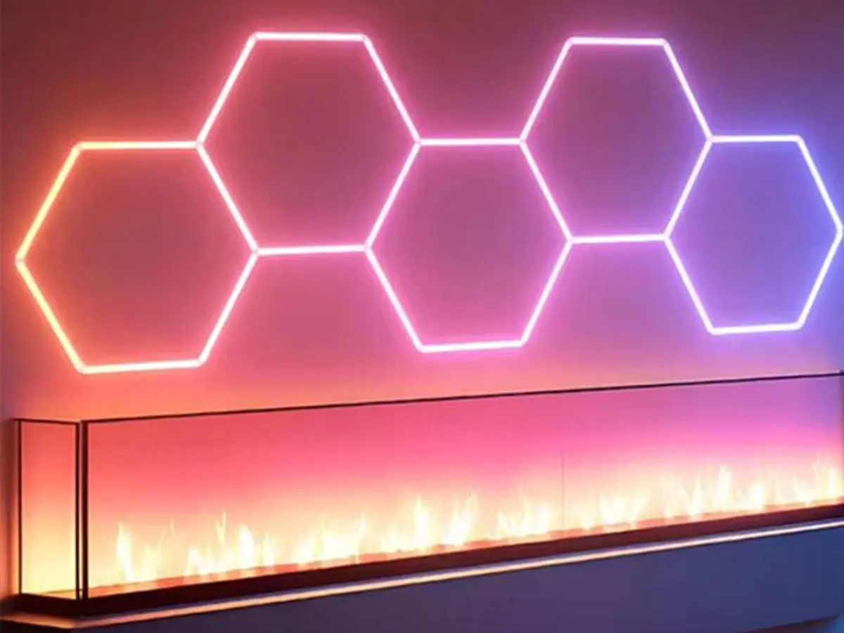 hexagon colorful lights 1